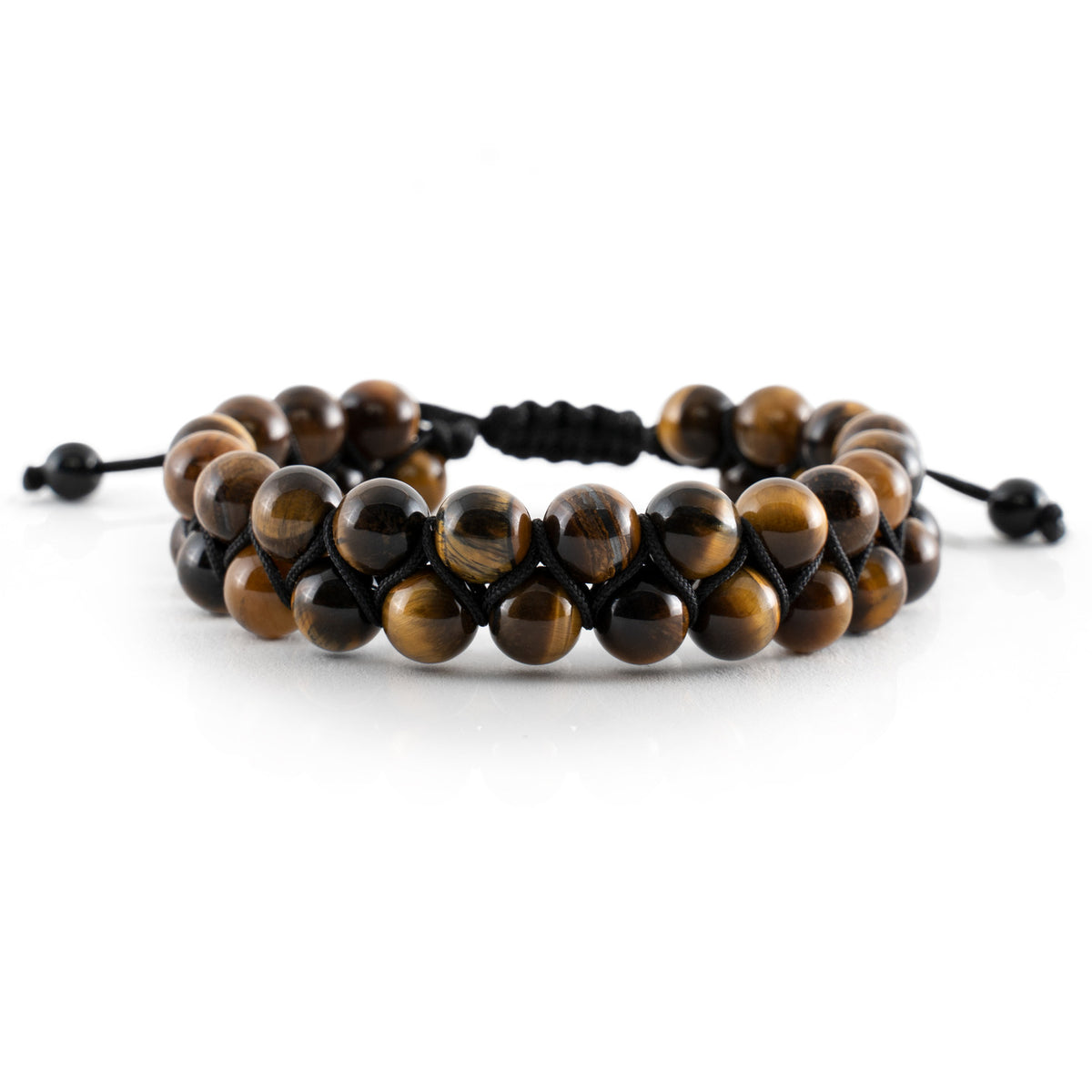 Men's Steel Art Black Lava And Brown Tiger Eye Beads Beaded Bracelet (8.5)  : Target